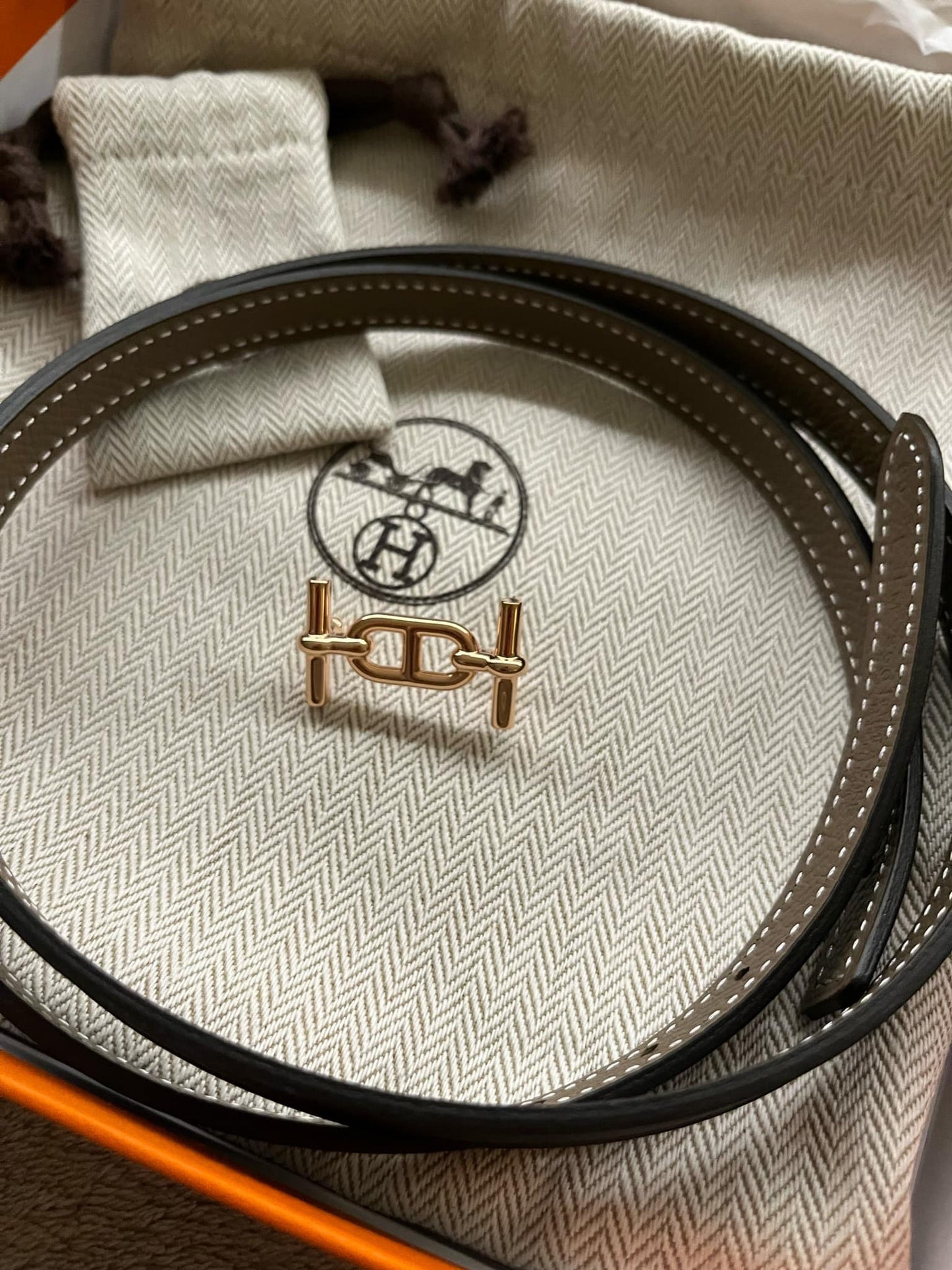 Hermes Ancre belt buckle & Reversible leather strap 13 mm